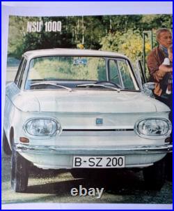 Affiche Ancienne Originale Automobile Nsu 1000 (tt, Tts) 1963 (audi)