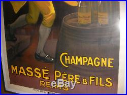 Affiche Ancienne Originale Auzolle Marcellin Champagne Masse