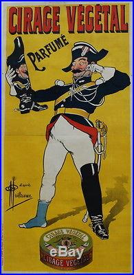 Affiche Ancienne Originale Cirage Vegetal Gendarme Signee Guillaume Usine Lyon