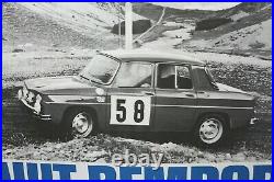 Affiche Ancienne Originale Concession Renault 8 S Gordini Coupe Des Alpes 1966