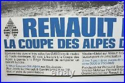 Affiche Ancienne Originale Concession Renault 8 S Gordini Coupe Des Alpes 1966