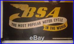 Affiche Ancienne Originale Entoilée Bsa Gold Star Gj Draper Sweden 1950 Motorcyc