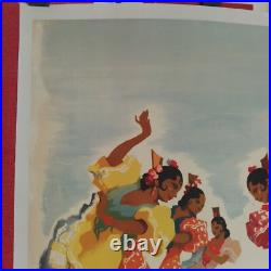 Affiche Ancienne Originale Espagne Morell gitanes vers 1950 entoilée