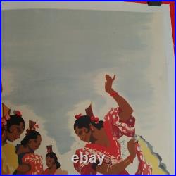 Affiche Ancienne Originale Espagne Morell gitanes vers 1950 entoilée