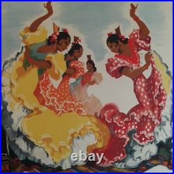 Affiche Ancienne Originale Espagne Morell gitanes vers 1950 entoilée