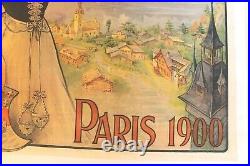 Affiche Ancienne Originale Exposition Universelle Paris 1900 Village Suisse Sim