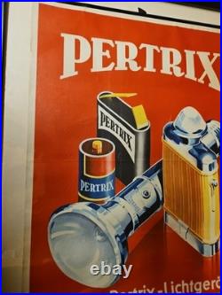 Affiche Ancienne Originale Lampe de poche PERTRIX allemand 1930-40
