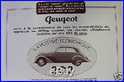 Affiche Ancienne Originale Peugeot 202