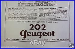 Affiche Ancienne Originale Peugeot 202