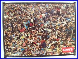 Affiche Ancienne Originale Publicité LEVI'S Jeans Festival Pop Woodstock 1969 Affiche Ancienne Originale Publicité LEVI'S Jeans Festival Pop Woodstock 1969