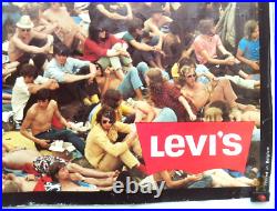 Affiche Ancienne Originale Publicité LEVI'S Jeans Festival Pop Woodstock 1969