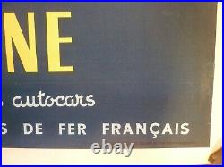 Affiche Ancienne Originale SNCF Auvergne par Gregoire entoilée 1952