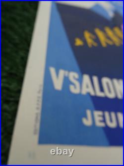 Affiche Ancienne Originale V Salon De L'enfance Par Jean Rouille 1952