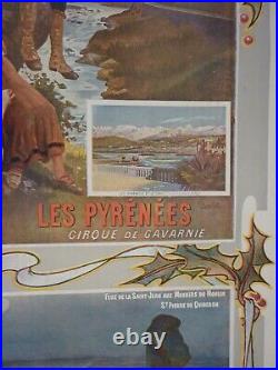 Affiche Ancienne Originale chemin de fer french railway Bretagne Pyrénées 1920