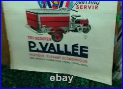 Affiche Ancienne P Vallee Tri Scooter Vespa Cycle Moto Mac Pie