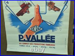 Affiche Ancienne P Vallee Tri Scooter Vespa Cycle Moto Mac Pie