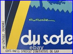 Affiche Ancienne Plm Ski Montagne Hautes Alpes Gap Gaston Gorde Plm 1932