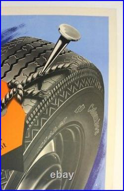 Affiche Ancienne Pneu Kleber Colombes Goodrich Michelin Continental 1950