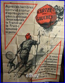 Affiche Ancienne Politique Cartel Des Gauches Annees 25-30