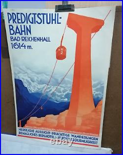 Affiche Ancienne Predigtuhl Bahn Allemagne Sport Hiver Montagne