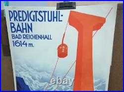 Affiche Ancienne Predigtuhl Bahn Allemagne Sport Hiver Montagne