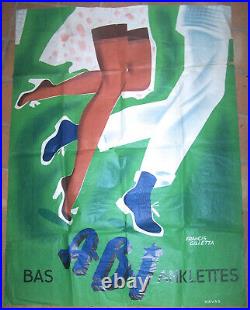 Affiche Ancienne Pub Bas A B I Anklettes Francis Gilletta 120 X 160 CM