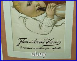 Affiche Ancienne Pubfleur D'avoine Knorr Bebe Biberon