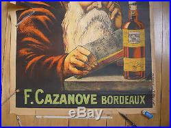 Affiche Ancienne Publicitaire Kermann F. Cazanove Bordeaux Moine Epoque Absinthe