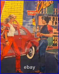 Affiche Ancienne Publicitaire, Levi's Strauss, belle taille, années 70/80, signé