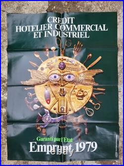 Affiche Ancienne Roger Bezombes 1981 Crédit Hotelier Et Industriel Emprunt 1979