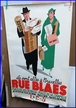 Affiche Ancienne Rue Blaes Bruxelles Belgique 1935 Cyoldebaise