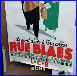 Affiche Ancienne Rue Blaes Bruxelles Belgique 1935 Cyoldebaise
