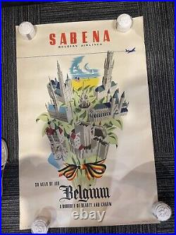 Affiche Ancienne SABENA Aviation 1950/60