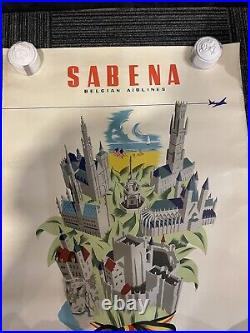 Affiche Ancienne SABENA Aviation 1950/60