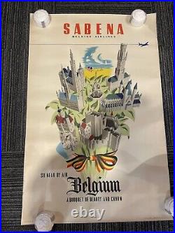 Affiche Ancienne SABENA Aviation 1950/60