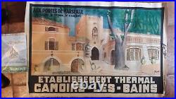 Affiche Ancienne Thermes Camoins Marseille Annees 1940