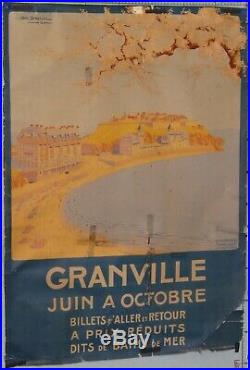 Affiche Ancienne Tourisme Vintage Travel Poster Geo Dorival 1912 Granville