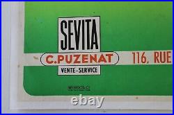 Affiche Ancienne Tracteur Fiat Som20 Som. 20 S 20 D Sevita Puzenat Puteaux 1956