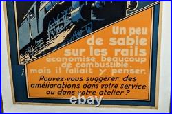 Affiche Ancienne Un Peu De Sable Sur Les Rails Train Chemin De Fer Sncf