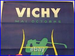 Affiche Ancienne Vichy Mai Octobre Tourisme Paul Colin