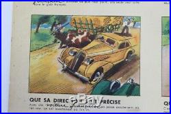 Affiche Ancienne Voiture Francaise Citroen Delage Peugeot Panhard Hotckiss Antar
