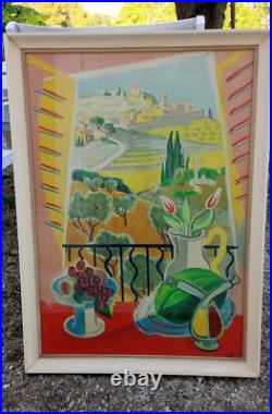 Affiche Ancienne lithographie Jal 1945