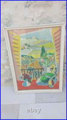 Affiche Ancienne lithographie Jal 1945