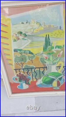 Affiche Ancienne lithographie Jal 1945