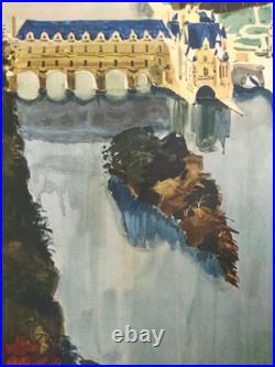 Affiche Ancienne, vintage original poster from SNCF, Châteaux de la Loire