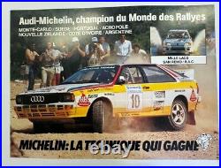 Affiche Audi Quattro Rallye Michelin Blomqvist Peugeot 205 T 16 Monte Carlo 1984