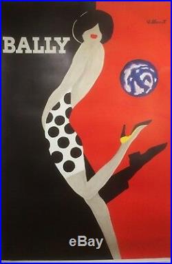 Affiche B. VILLEMOT Original Vintage Poster de 1980 BALLY BALLON 118X168