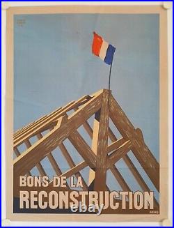 Affiche BONS DE LA RECONSTRUCTION 1948 ROLAND ANSIEAU Havas