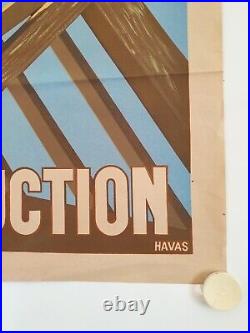 Affiche BONS DE LA RECONSTRUCTION 1948 ROLAND ANSIEAU Havas