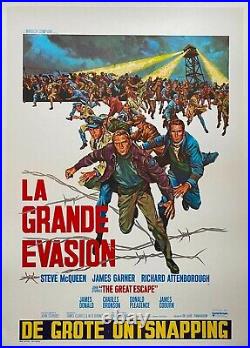 Affiche Belge LA GRANDE EVASION Great Escape STEVE McQUEEN John Sturges 70's